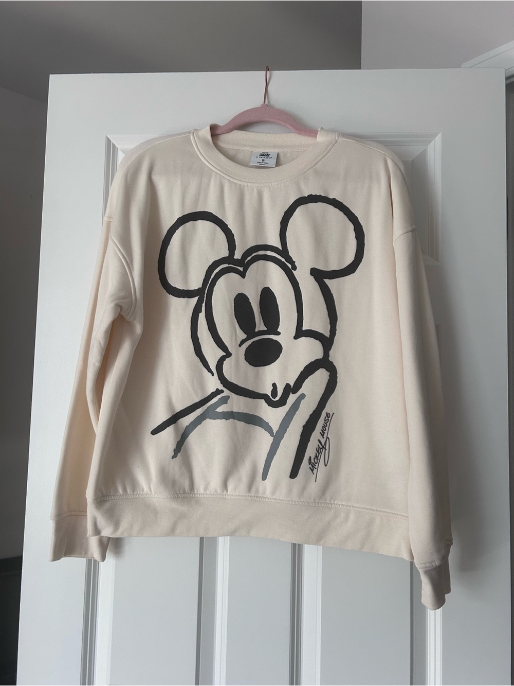 Cream Graphic Mickey Sweatshirt